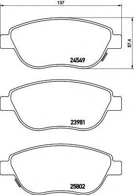 HELLA 8DB355020881 Комплект гальмівних колодок, дискове гальмо