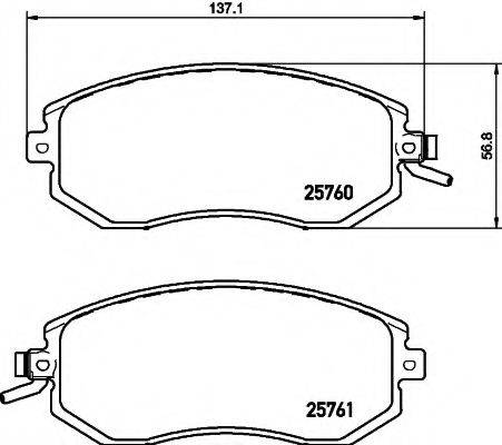 HELLA 8DB355020891 Комплект гальмівних колодок, дискове гальмо