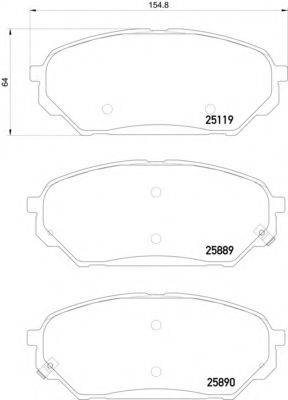 HELLA 8DB355021231 Комплект гальмівних колодок, дискове гальмо