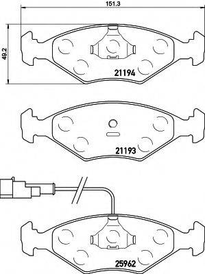 HELLA 8DB355021201 Комплект гальмівних колодок, дискове гальмо