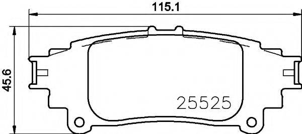 HELLA 8DB355021661 Комплект гальмівних колодок, дискове гальмо