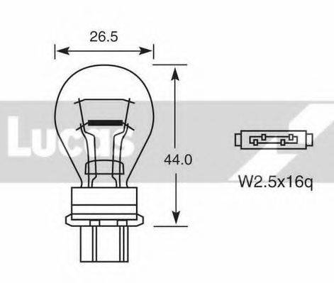 LUCAS ELECTRICAL LLB180 Лампа розжарювання, ліхтар покажчика повороту; Лампа розжарювання, ліхтар сигналу гальмування; Лампа розжарювання, задня протитуманна фара; Лампа розжарювання, фара заднього ходу; Лампа розжарювання, задній гарабітний вогонь