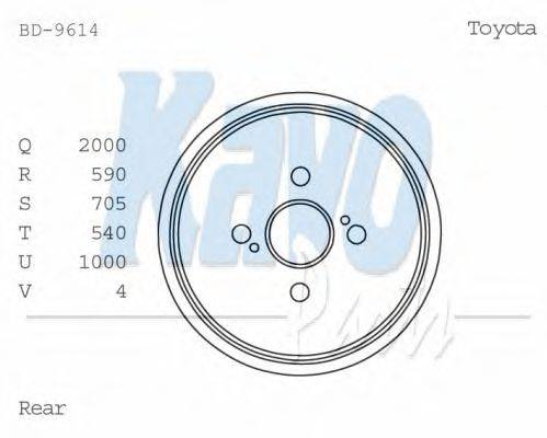 KAVO PARTS BD9614 Гальмівний барабан