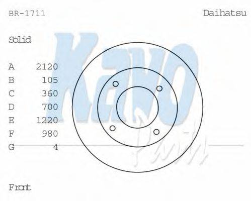 KAVO PARTS BR1711 гальмівний диск