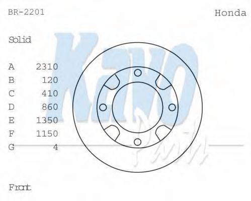 KAVO PARTS BR2201 гальмівний диск