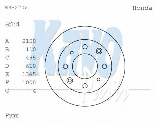 KAVO PARTS BR2202 гальмівний диск