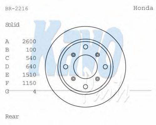 KAVO PARTS BR2216 гальмівний диск