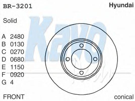 KAVO PARTS BR3201 гальмівний диск