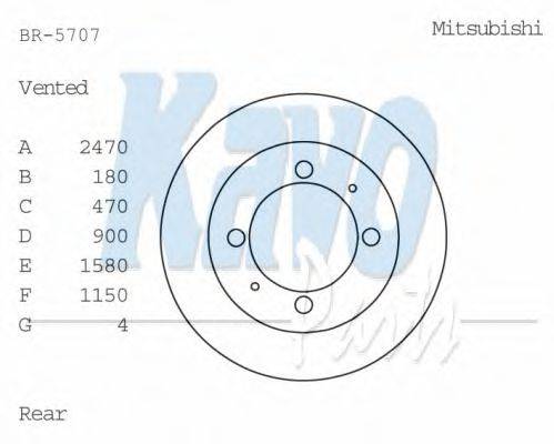 KAVO PARTS BR5707 гальмівний диск