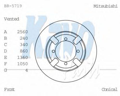 KAVO PARTS BR5719 гальмівний диск