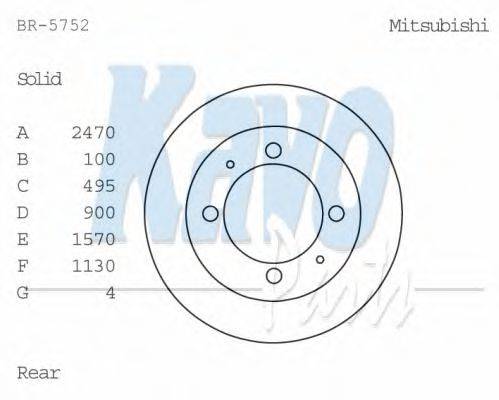 KAVO PARTS BR5752 гальмівний диск