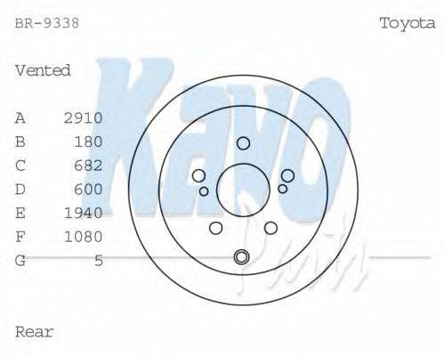 KAVO PARTS BR9338 гальмівний диск