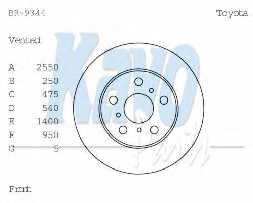 KAVO PARTS BR9344 гальмівний диск