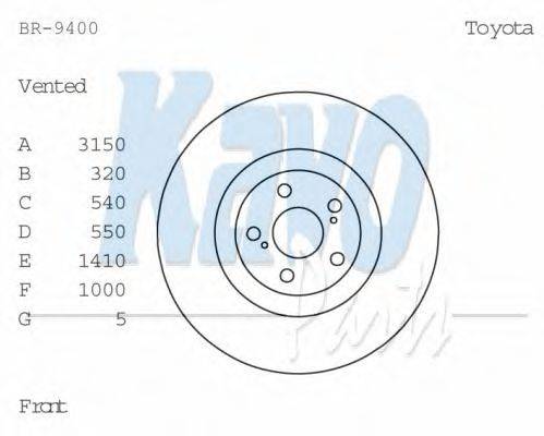 KAVO PARTS BR9400 гальмівний диск