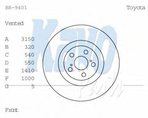 KAVO PARTS BR9401 гальмівний диск