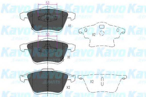 KAVO PARTS KBP4553 Комплект гальмівних колодок, дискове гальмо