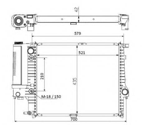 NRF 50564 Радіатор, охолодження двигуна