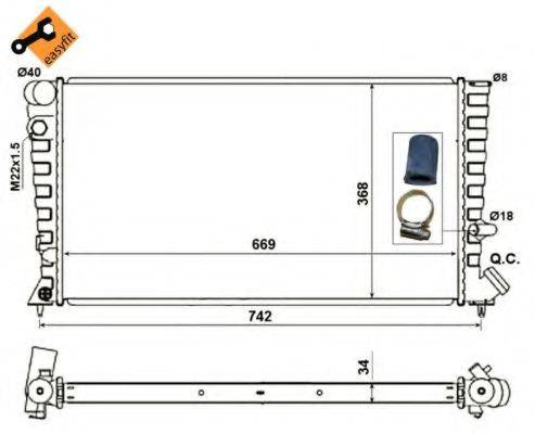 NRF 519510 Радіатор, охолодження двигуна