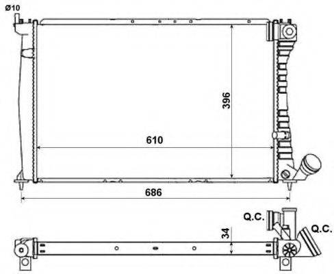 NRF 519602 Радіатор, охолодження двигуна