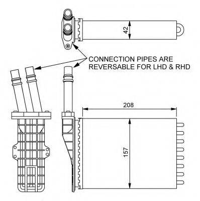 NRF 54245 Теплообмінник, опалення салону