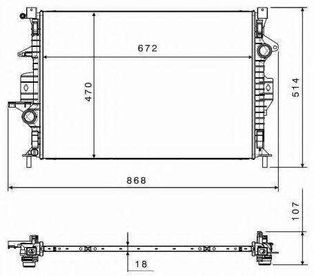 NRF 58499 Радіатор, охолодження двигуна