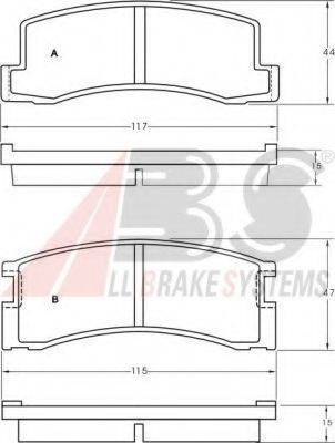 A.B.S. 36176 Комплект гальмівних колодок, дискове гальмо