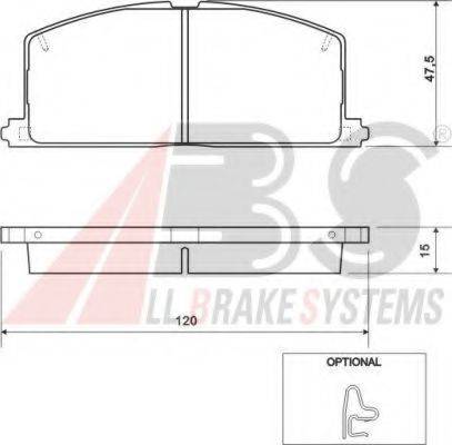 A.B.S. 36535OE Комплект гальмівних колодок, дискове гальмо