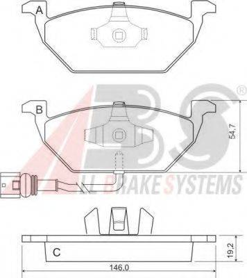 A.B.S. 37155OE Комплект гальмівних колодок, дискове гальмо