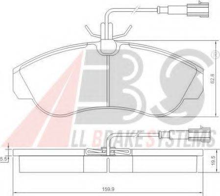 A.B.S. 37171OE Комплект гальмівних колодок, дискове гальмо