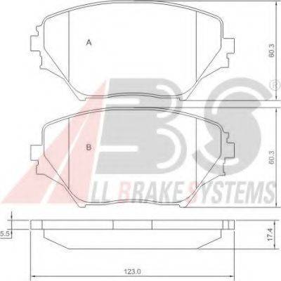 A.B.S. 37230OE Комплект гальмівних колодок, дискове гальмо