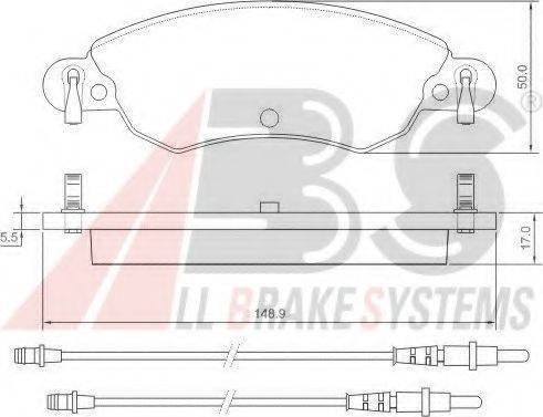 A.B.S. 37278 Комплект гальмівних колодок, дискове гальмо