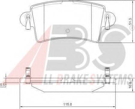 A.B.S. 37289OE Комплект гальмівних колодок, дискове гальмо