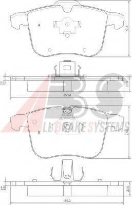 A.B.S. 37389OE Комплект гальмівних колодок, дискове гальмо