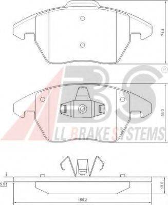 A.B.S. 37429OE Комплект гальмівних колодок, дискове гальмо