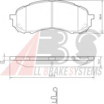 A.B.S. 37443OE Комплект гальмівних колодок, дискове гальмо