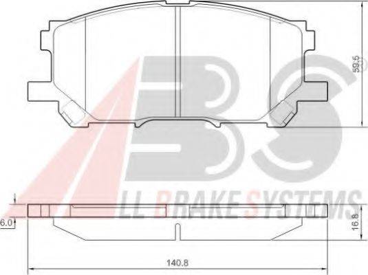 A.B.S. 37458 Комплект гальмівних колодок, дискове гальмо