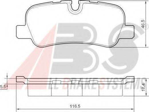 A.B.S. 37500 Комплект гальмівних колодок, дискове гальмо