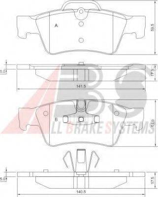 A.B.S. 37509OE Комплект гальмівних колодок, дискове гальмо