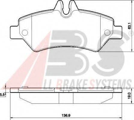 A.B.S. 37555OE Комплект гальмівних колодок, дискове гальмо