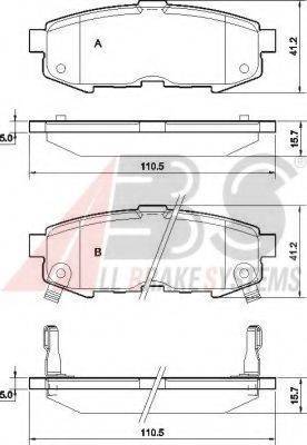 A.B.S. 37569 Комплект гальмівних колодок, дискове гальмо