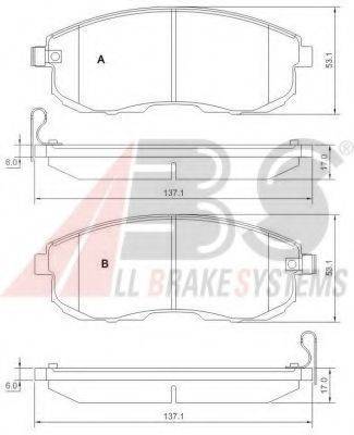 A.B.S. 37648OE Комплект гальмівних колодок, дискове гальмо