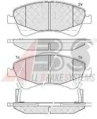 A.B.S. 37722 Комплект гальмівних колодок, дискове гальмо