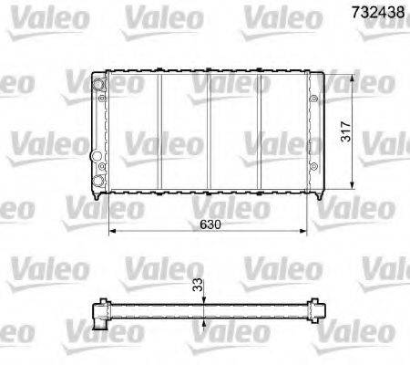 VALEO 732438 Радіатор, охолодження двигуна