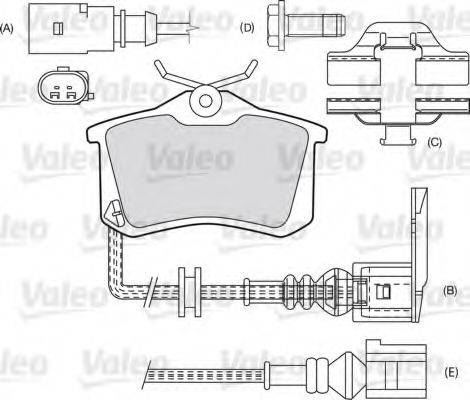 VALEO 598180 Комплект гальмівних колодок, дискове гальмо