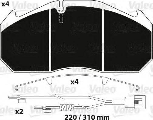 VALEO 882215 Комплект гальмівних колодок, дискове гальмо