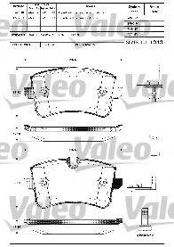 VALEO 601325 Комплект гальмівних колодок, дискове гальмо