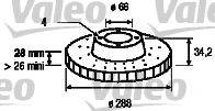 VALEO 197220 гальмівний диск