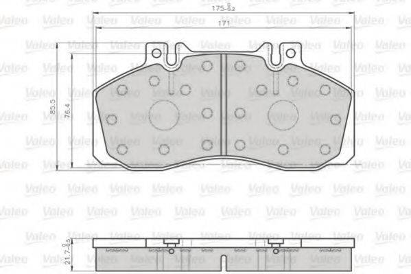 VALEO 872835 Комплект гальмівних колодок, дискове гальмо