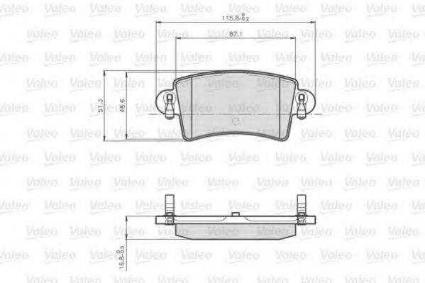 VALEO 872669 Комплект гальмівних колодок, дискове гальмо