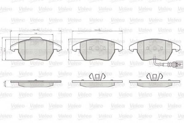 VALEO 872587 Комплект гальмівних колодок, дискове гальмо